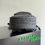 BOTTEGA VENETA 25S INTRECCIATO TASCHE 46 AUS SCHWARZEM KALBSLEDER, SILBERNE HARDWARE