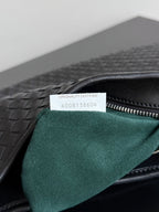 BOTTEGA VENETA 25S LARGE VENETO BAG 38 IN BLACK CALFSKIN SILVER HARDWARE