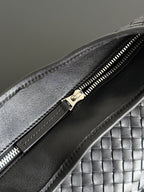 BOTTEGA VENETA 25S LARGE VENETO BAG 38 IN BLACK CALFSKIN SILVER HARDWARE