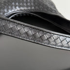 BOTTEGA VENETA 25S VENETO TASCHE 27 IN SCHWARZEM KALBSLEDER SILBERNE BESCHLÄGE