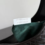 BOTTEGA VENETA 25S VENETO TASCHE 27 IN SCHWARZEM KALBSLEDER SILBERNE BESCHLÄGE