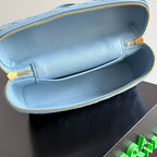 BOTTEGA VENETA 25S BANG BANG 22 IN EISBLAUEM INTRECCIATO-WILDLEDER-GOLD-HARDWARE