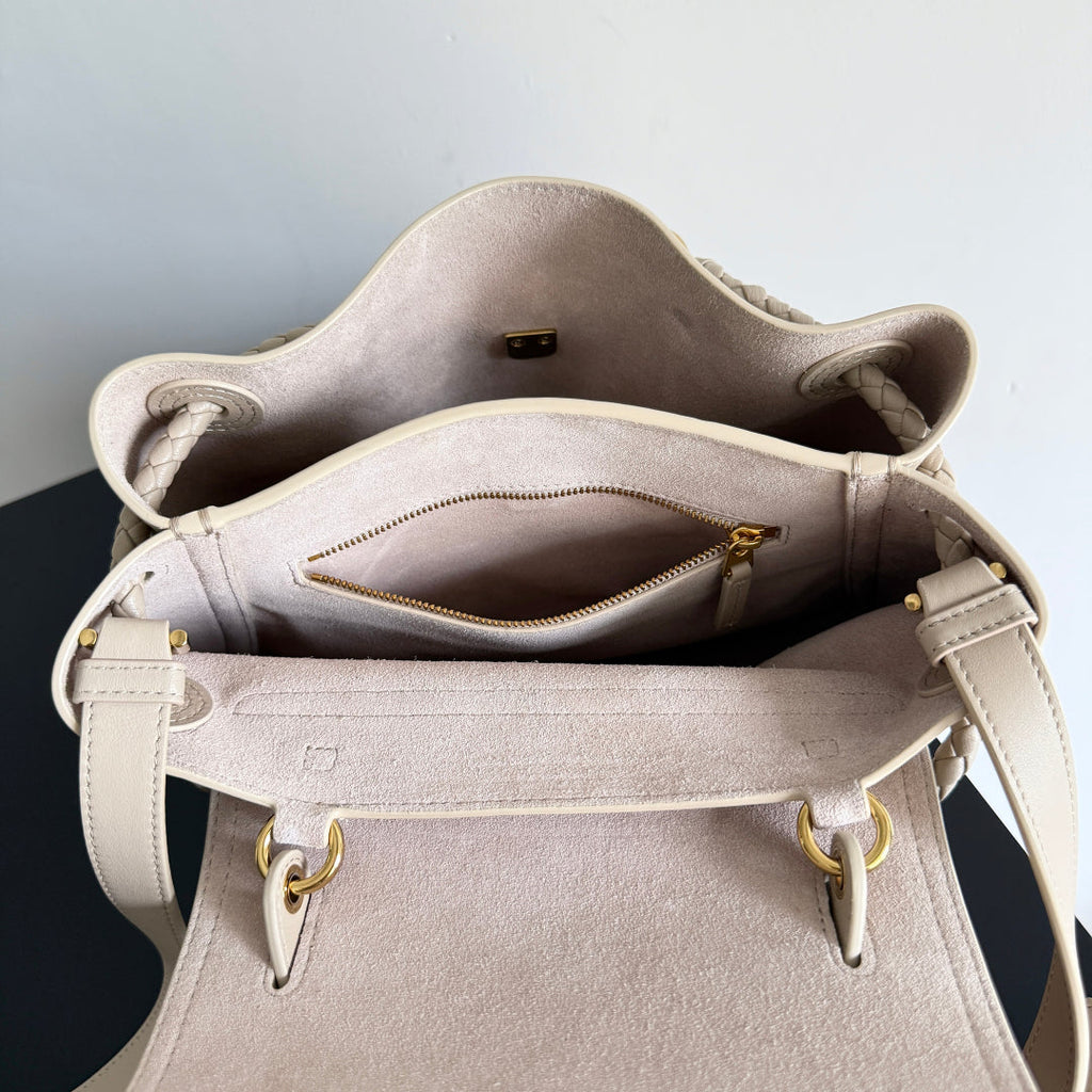 BOTTEGA VENETA 25S MEDIUM CIAO CIAO TASCHE 26 IN HELL WARMES BEIGE KALBSLEDER