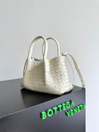 BOTTEGA VENETA 25S KLEINE PINACOTECA WENDBARE TASCHE 24 IN ELFENBEINHALBWELBLICHES KALBSLEDER