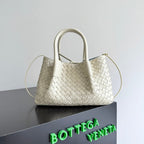 BOTTEGA VENETA 25S KLEINE PINACOTECA WENDBARE TASCHE 24 IN ELFENBEINHALBWELBLICHES KALBSLEDER