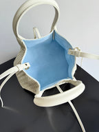 BOTTEGA VENETA 25S KLEINE PINACOTECA WENDBARE TASCHE 24 IN ELFENBEINHALBWELBLICHES KALBSLEDER