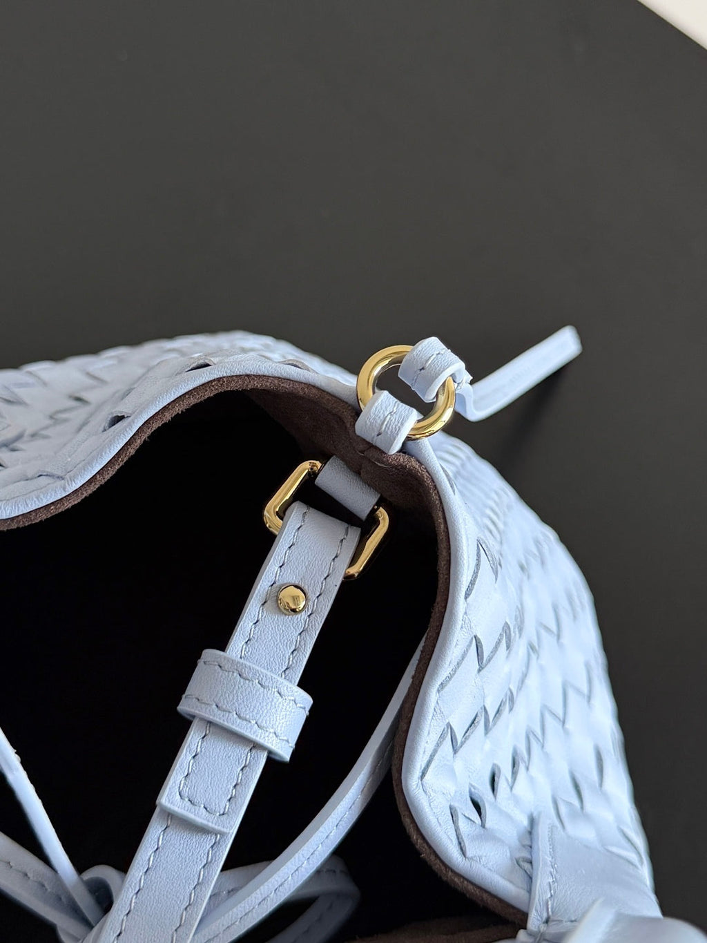 BOTTEGA VENETA 25S KLEINE PINACOTECA WENDTASCHE 24 IN HELLBLAUEM KALBSLEDER