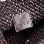 BOTTEGA VENETA 25S TOSCA TASCHE 19 IN DUNKELBRAUNEM KALBSLEDER GOLDENE BESCHLÄGE