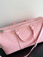 BOTTEGA VENETA 25S INTRECCIATO CABIN DUFFLE 55 AUS HELLROSA KALBSLEDER