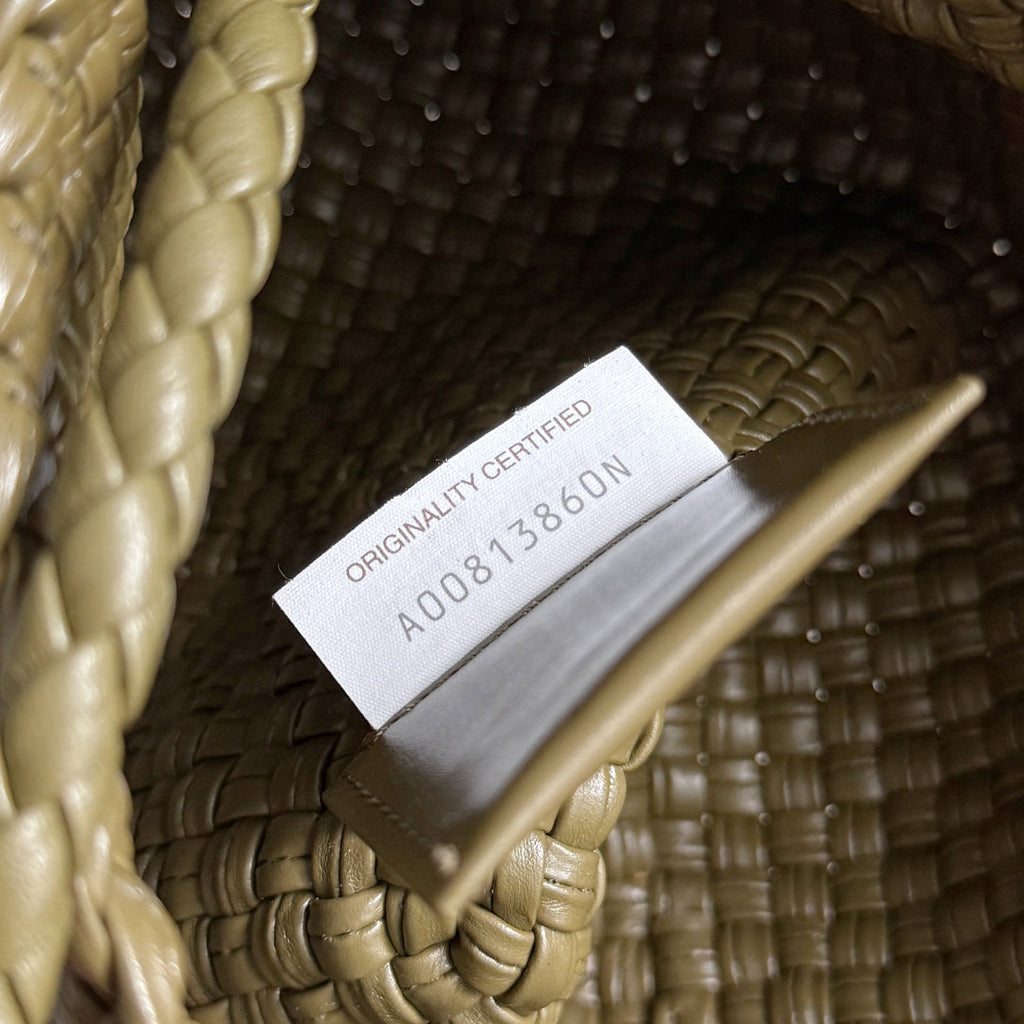 BOTTEGA VENETA 25S MINI TOSCA 20 IN DUNKELOLIVENBRAUNEM KALBSLEDER