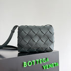 BOTTEGA VENETA 25S DIAGO 22 IN STEEL GRAU KALBSLEDER SILBERNE BESCHLÄGE