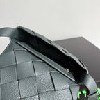 BOTTEGA VENETA 25S DIAGO 22 IN STEEL GRAU KALBSLEDER SILBERNE BESCHLÄGE