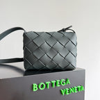 BOTTEGA VENETA 25S DIAGO 22 IN STEEL GRAU KALBSLEDER SILBERNE BESCHLÄGE