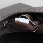 BOTTEGA VENETA 25S VENETO BAG 27 IN DARK BROWN CALFSKIN SILVER HARDWARE