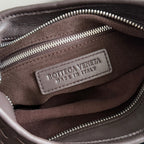 BOTTEGA VENETA 25S VENETO BAG 27 IN DARK BROWN CALFSKIN SILVER HARDWARE