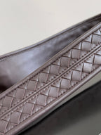 BOTTEGA VENETA 25S GROSSE VENETO-TASCHE 38 IN DUNKELBRAUNES KALBSLEDER SILBERNE BESCHLÄGE