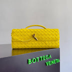 BOTTEGA VENETA 25S LANGE CLUTCH ANDIAMO 31 AUS ZITRONENGELBEM KALBSLEDER