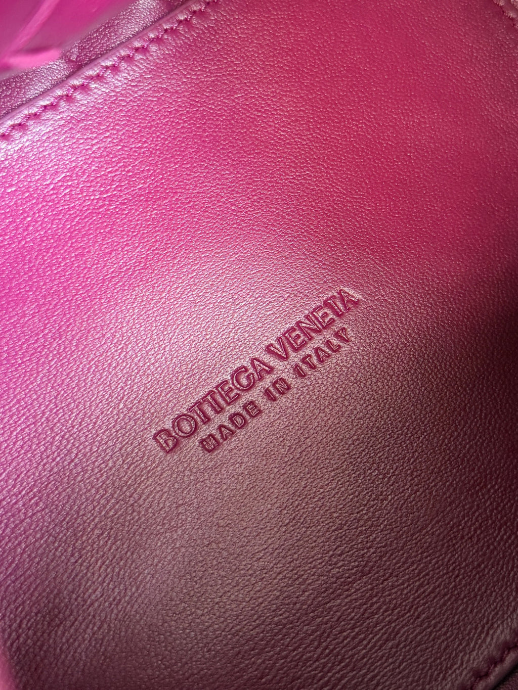 BOTTEGA VENETA 25S KLEINER FALLSCHIRM 21 IN HIMBEERROSA KALBSLEDER GOLDENE BESCHLÄGE