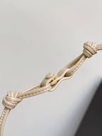 BOTTEGA VENETA 25S Staubbeutel Notte 33 in Warm Beige Kalbsleder Goldbeschläge