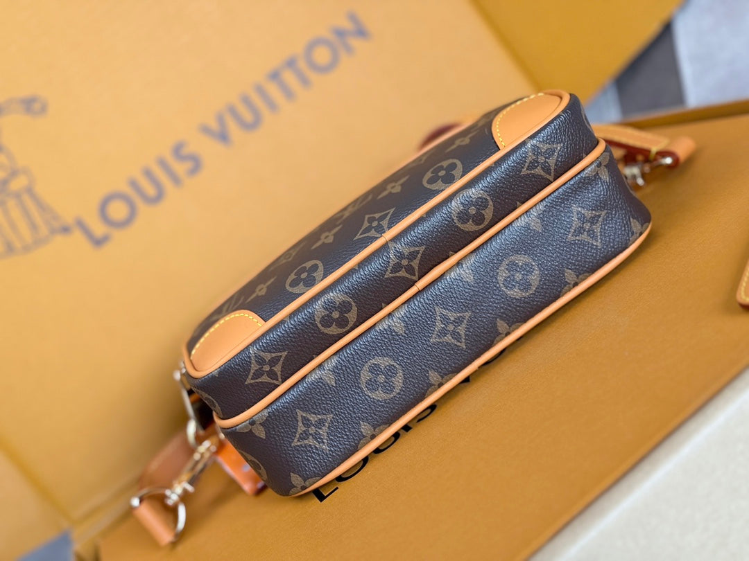 LV 25S TROCADERO MEDIUM MESSENGER BAG 25 IN BROWN MONOGRAM CANVAS GOLD HARDWARE