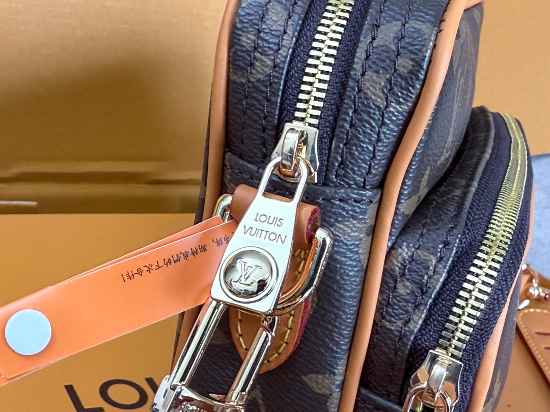 LV 25S TROCADERO MEDIUM MESSENGER BAG 25 IN BROWN MONOGRAM CANVAS GOLD HARDWARE