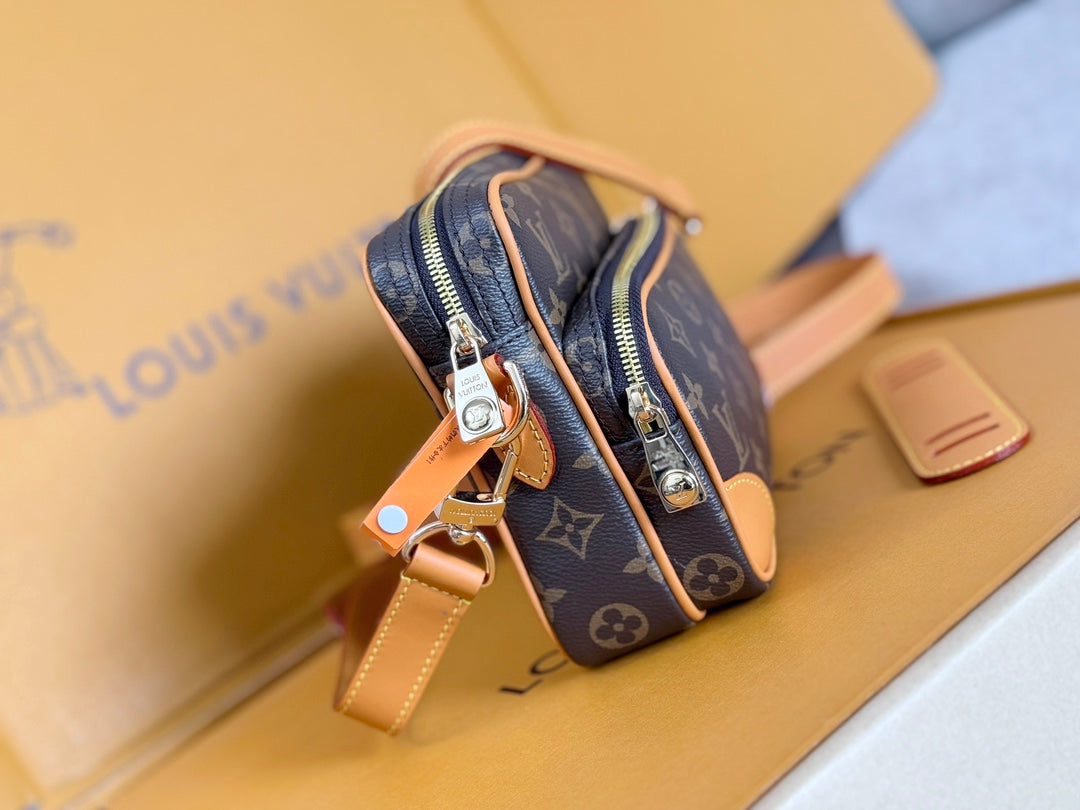 LV 25S TROCADERO MEDIUM MESSENGER BAG 25 IN BROWN MONOGRAM CANVAS GOLD HARDWARE