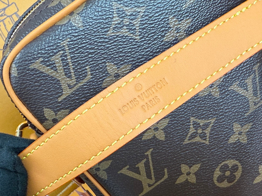 LV 25S DANUBE BAG 21 IN DARK BROWN MONOGRAM ARCHIVE GOLD HARDWARE