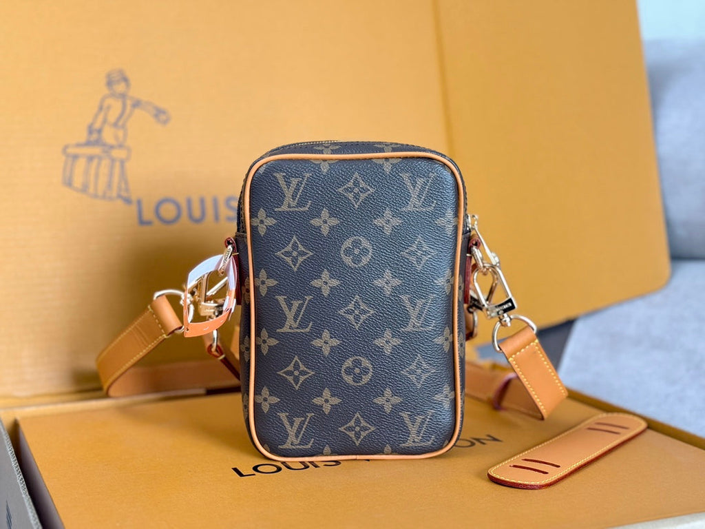 LV 25S DANUBE BAG 21 IN DARK BROWN MONOGRAM ARCHIVE GOLD HARDWARE