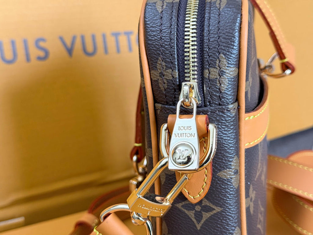 LV 25S DANUBE BAG 21 IN DARK BROWN MONOGRAM ARCHIVE GOLD HARDWARE