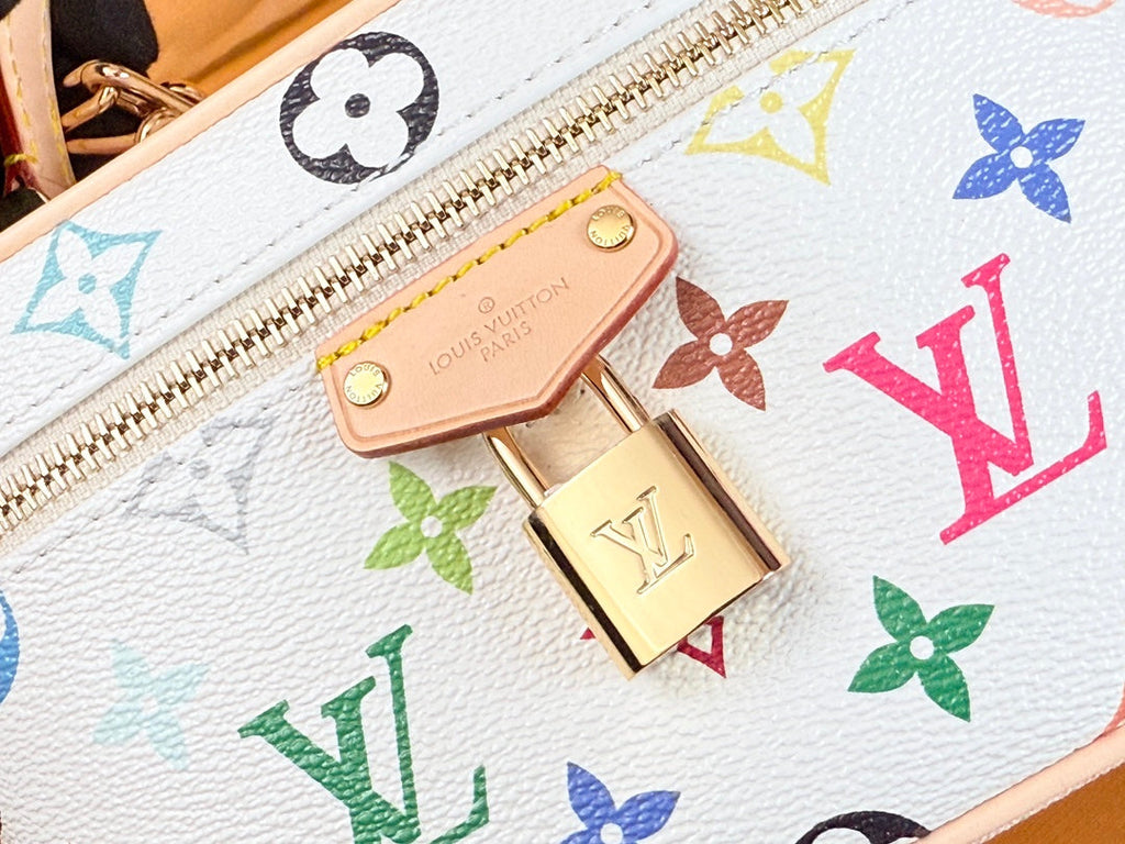 LV 25S VANITY POUCH 19 IN MULTICOLOR MONOGRAM CANVAS GOLD HARDWARE