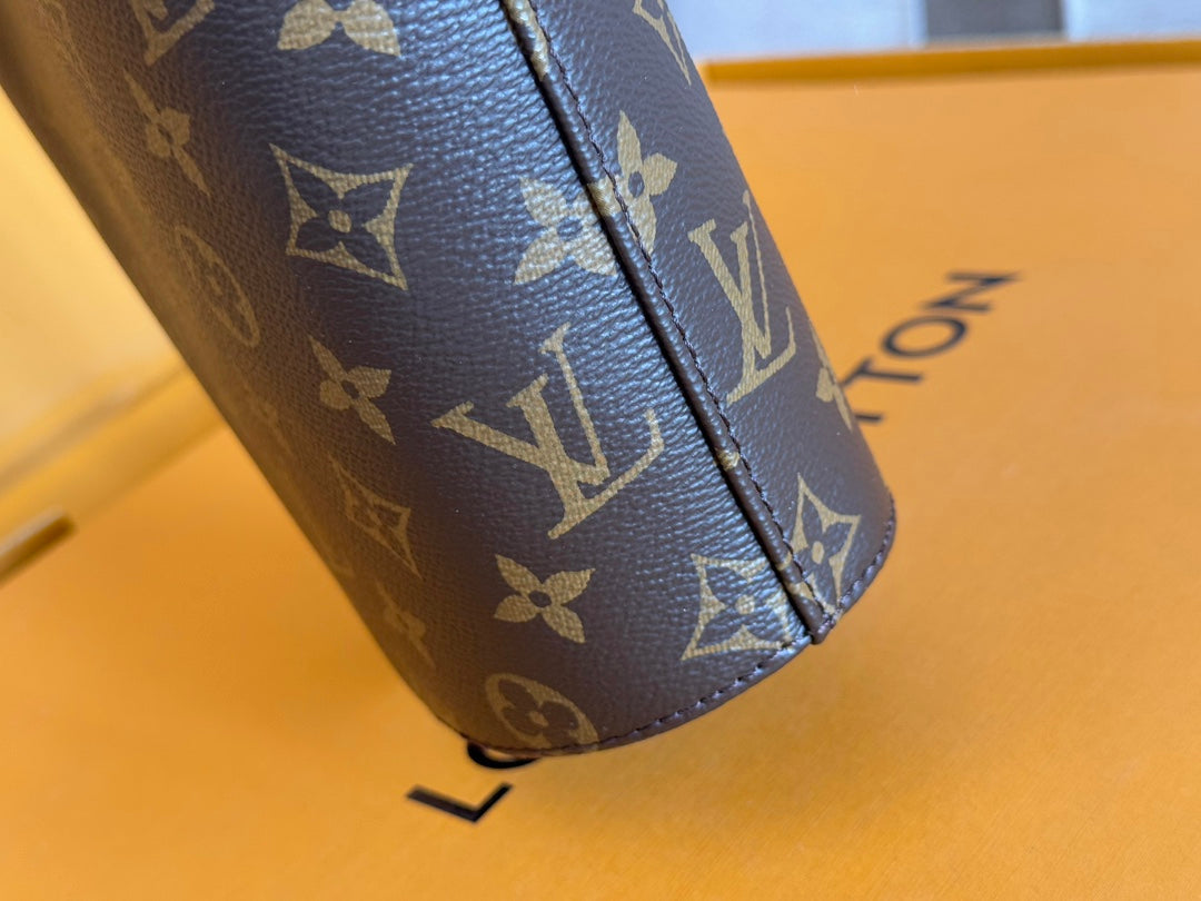 LV 25S RIVAGE BB 18 IN BROWN MONOGRAM CANVAS AND CALFSKIN GOLD HARDWARE