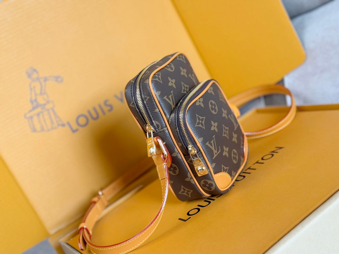 LV 25S AMAZONE BAG 20 IN DARK BROWN MONOGRAM CALFSKIN GOLD HARDWARE