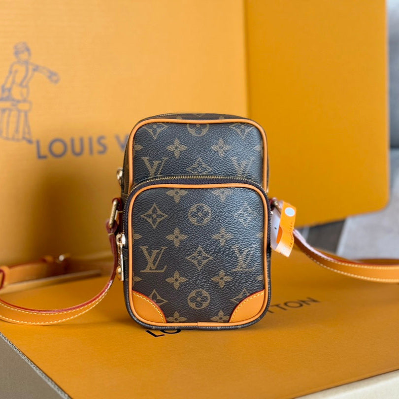 LV 25S AMAZONE BAG 20 IN DARK BROWN MONOGRAM CALFSKIN GOLD HARDWARE