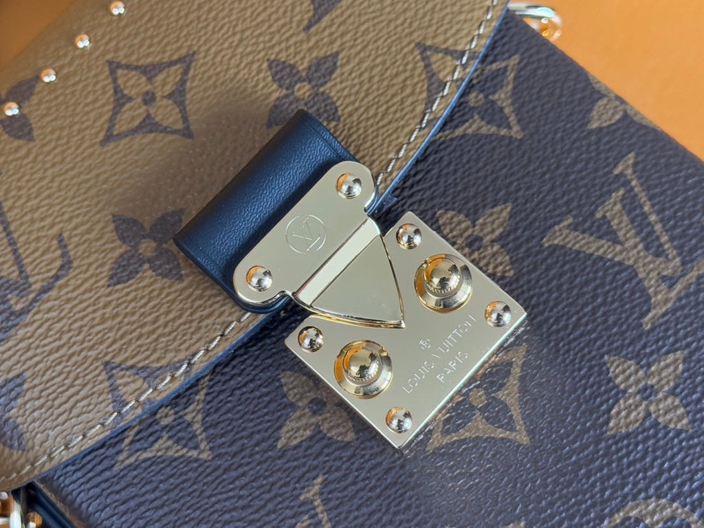 LV 25S CAMERA BOX BAG 18 IN BROWN MONOGRAM CALFSKIN GOLD HARDWARE