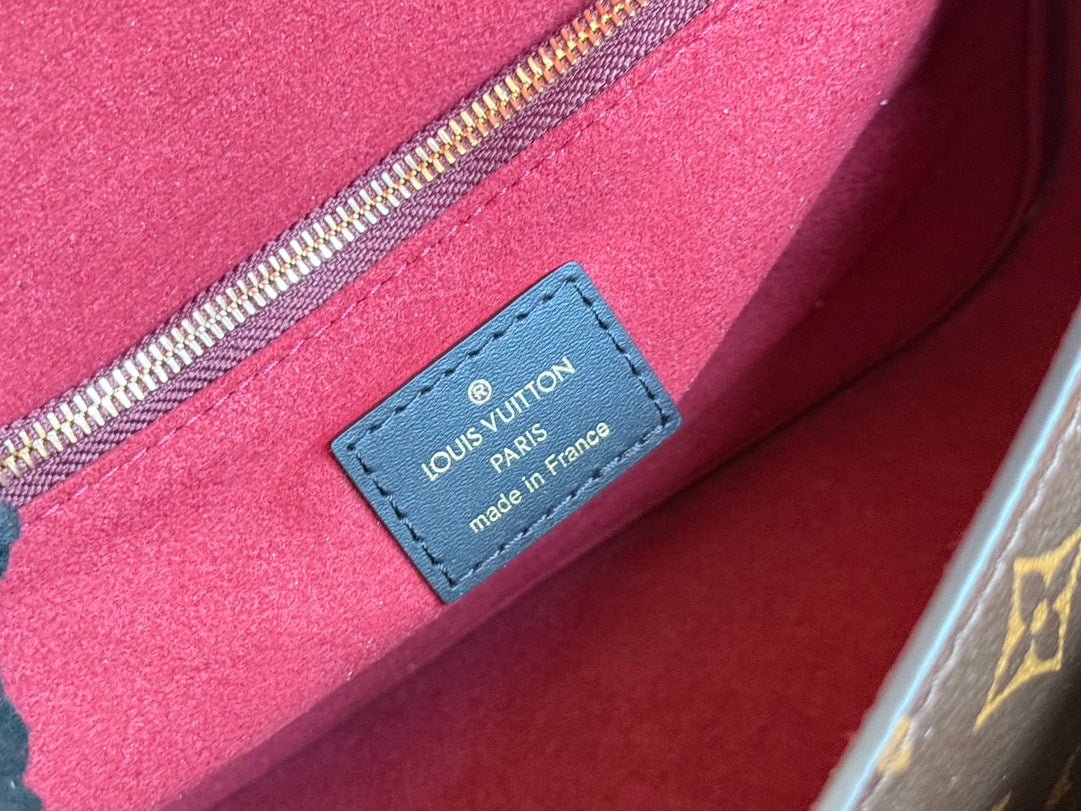 LV 25S CHAIN BAG 24 IN BROWN MONOGRAM CANVAS GOLD HARDWARE