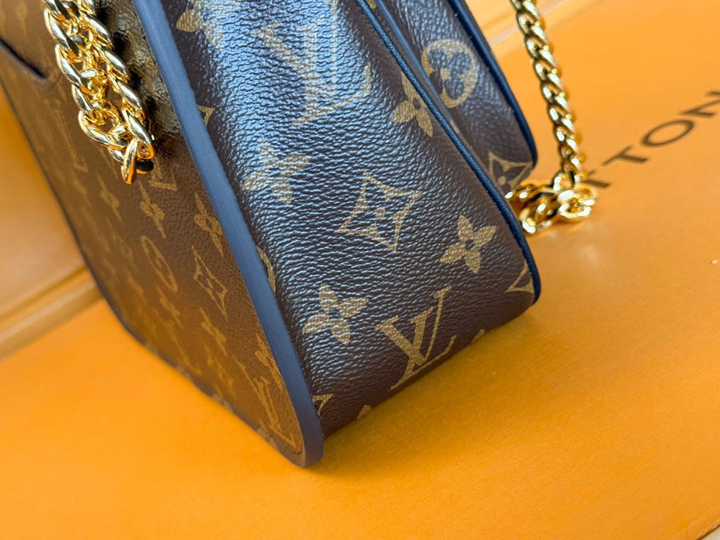 LV 25S CHAIN BAG 24 IN BROWN MONOGRAM CANVAS GOLD HARDWARE