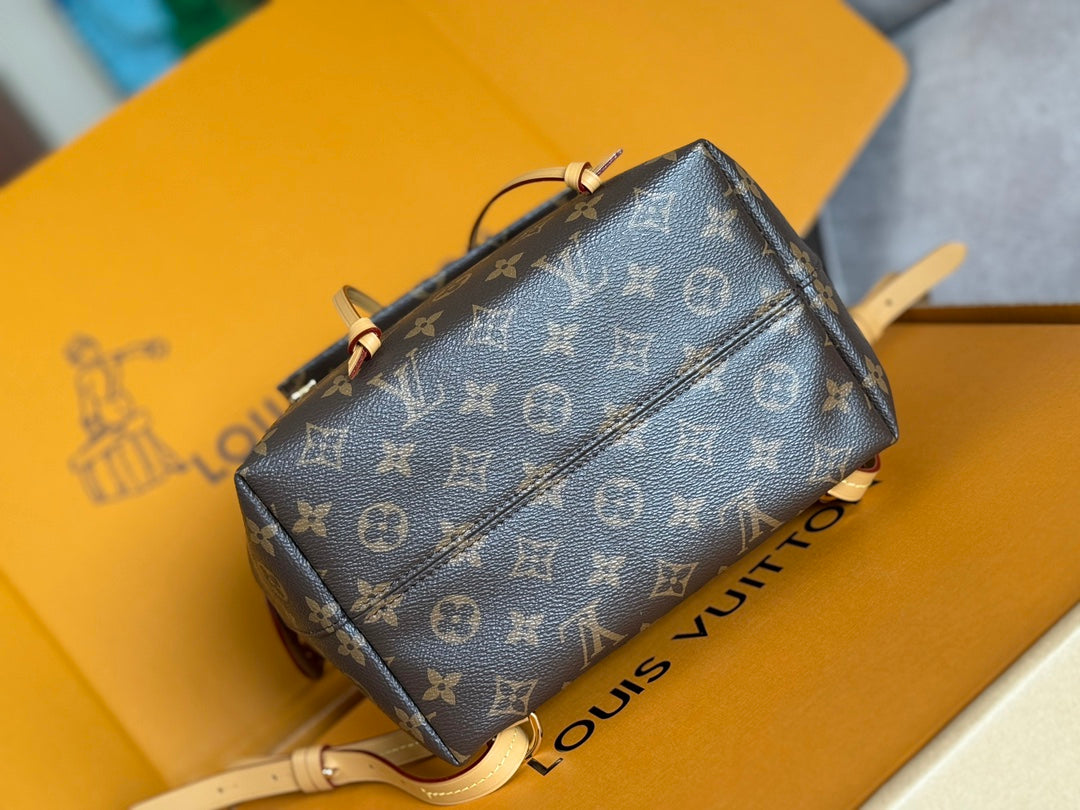 LV 25S MONTSOURIS 33 IN BROWN MONOGRAM CANVAS LEATHER TRIM GOLD HARDWARE
