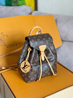 LV 25S MONTSOURIS 33 IN BROWN MONOGRAM CANVAS LEATHER TRIM GOLD HARDWARE