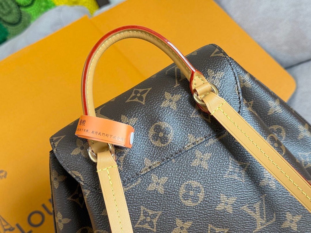 LV 25S MONTSOURIS 33 IN BROWN MONOGRAM CANVAS LEATHER TRIM GOLD HARDWARE