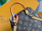 LV 25S MONTSOURIS MINI 20 IN BROWN MONOGRAM CANVAS LEATHER TRIM GOLD HARDWARE