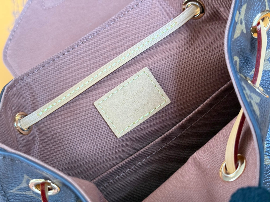 LV 25S MONTSOURIS MINI 20 IN BROWN MONOGRAM CANVAS LEATHER TRIM GOLD HARDWARE