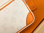 LV 25S NIL BAG 98MM IN WHITE MONOGRAM CANVAS AND CALFSKIN GOLD HARDWARE