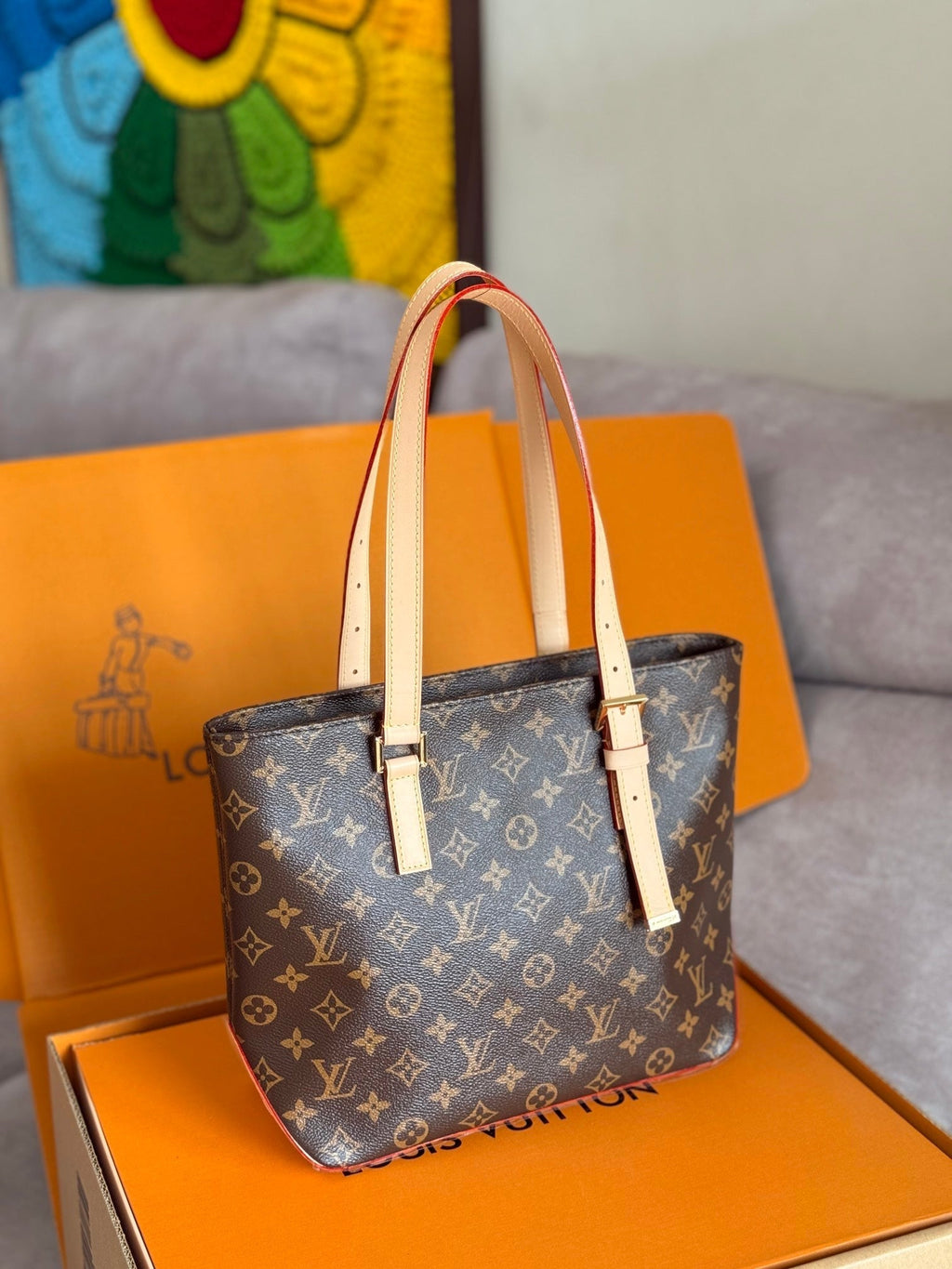 LV 25S PIANO BAG 27 IN BROWN MONOGRAM CANVAS AND CALFSKIN GOLD HARDWARE