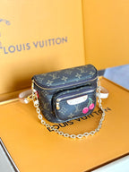 LV 25S MINI BUMBAG 17 IN BROWN CANVAS MONOGRAM CHERRY PRINT GOLD HARDWARE