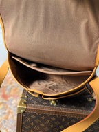 LV 25S SATCHEL BAG 35 IN BROWN CANVAS MONOGRAM GOLD HARDWARE