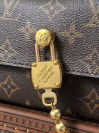 LV 25S MINI STEAMER 18 IN DARK BROWN CANVAS MONOGRAM GOLD HARDWARE