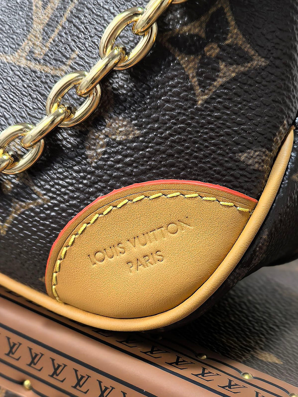 LV 25S BOULOGNE 20 IN DARK BROWN MONOGRAM CANVAS GOLD HARDWARE