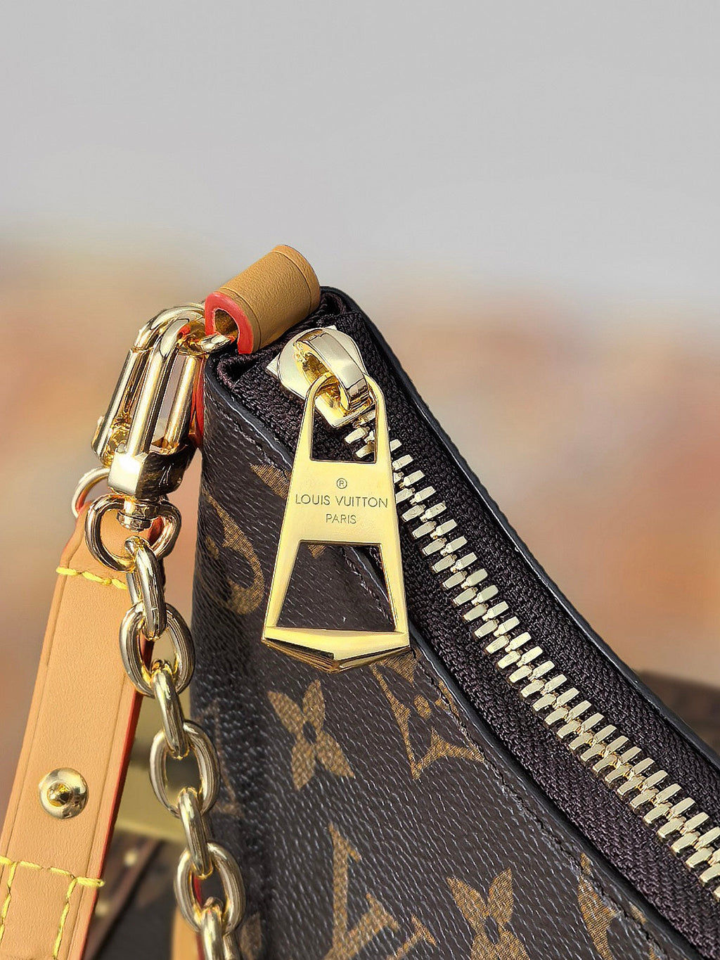 LV 25S BOULOGNE 20 IN DARK BROWN MONOGRAM CANVAS GOLD HARDWARE