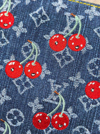 LV 25S COUSSIN BAG 26 IN DARK BLUE DENIM MONOGRAM CHERRY GOLD HARDWARE