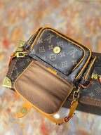 LV 25S CARGO 23 IN BROWN MONOGRAM CANVAS LEATHER TRIM GOLD HARDWARE